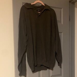 Men's Dark Gray Toscano Sweater made in Italy cotton blend XL Polo Shirt